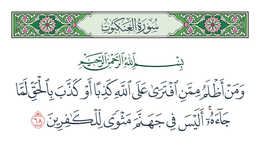 ومن أظلم ممن افترى على الله كذبا أو كذب بالحق لما جاءه